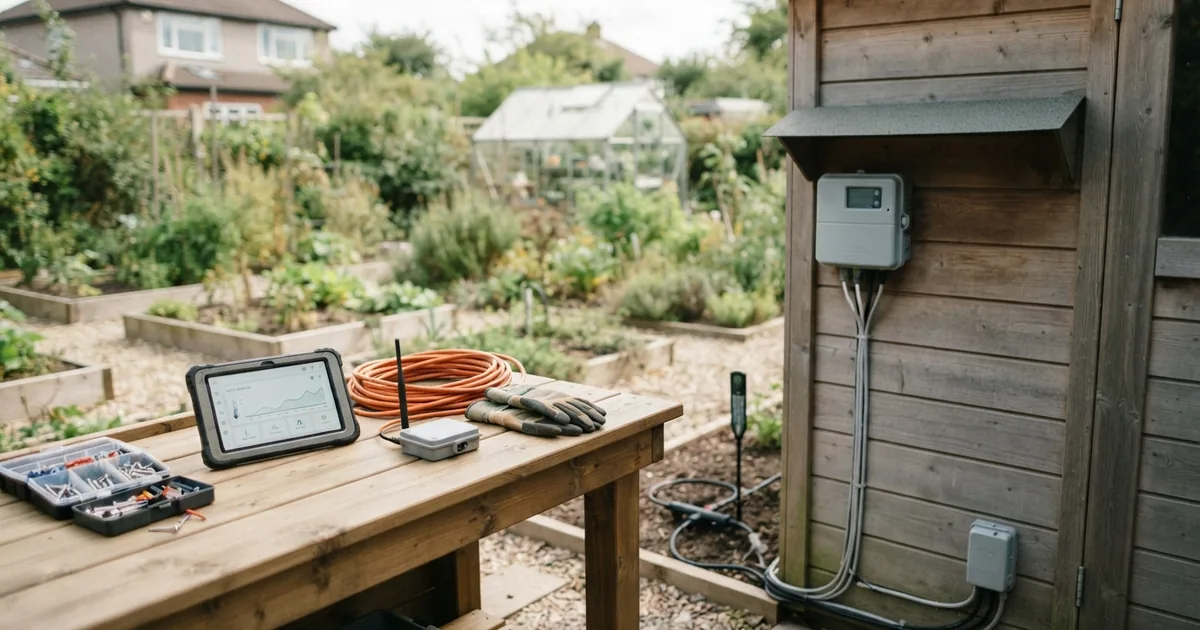 Smarthome Garten mit automatisierter Beleuchtung und Bewässerung