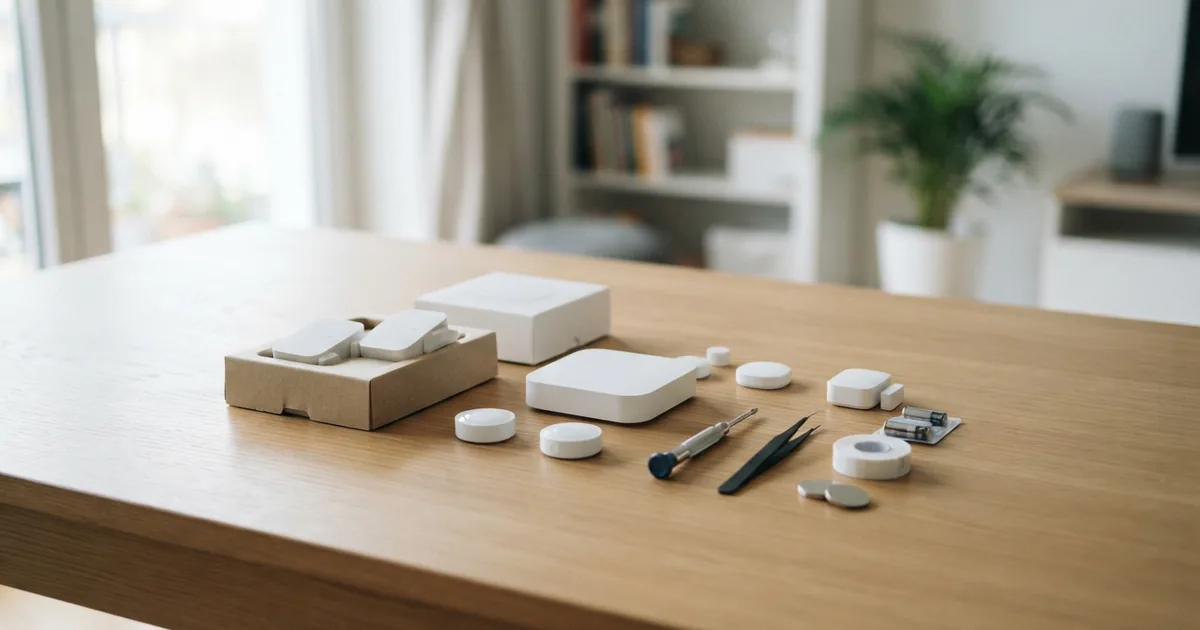Ein modernes Wohnzimmer mit eingerichtetem Xiaomi Smart Homekit